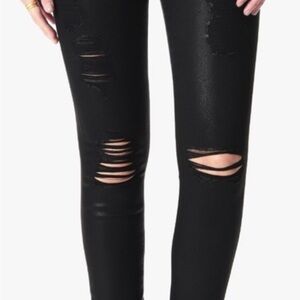 7 For All Mankind Skinny Coated Denim Jeans distressed sz 26 seven